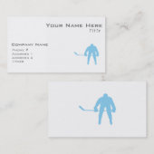 Carte De Visite Bébé Hockey Bleu (Devant / Derrière)