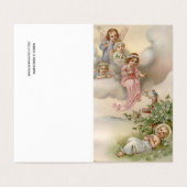Carte De Visite Bébé Jésus avec Anges Funérailles catholiques Cart (Extérieur déplié)