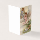 Carte De Visite Bébé Jésus avec Anges Funérailles catholiques Cart (Extérieur)