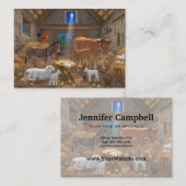 Carte De Visite Bébé Jésus Manger Nativité de Noël (Devant / Derrière)