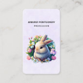 Carte De Visite Bébé lapin dans les fleurs de printemps (Devant)