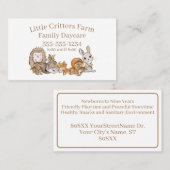 Carte De Visite Bébé mignon Animaux Enfants Professionnel (Devant / Derrière)