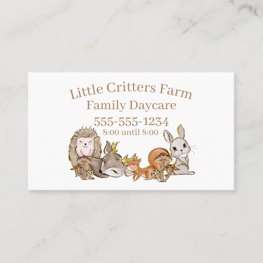 Carte De Visite Bébé mignon Animaux Enfants Professionnel (Devant)