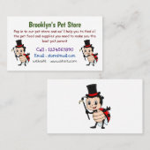 Carte De Visite Bébé mignon avec chapeau et dessin animé de cravat (Devant / Derrière)