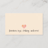 Carte De Visite Bébé mignon bébé Baby Boutique (Dos)