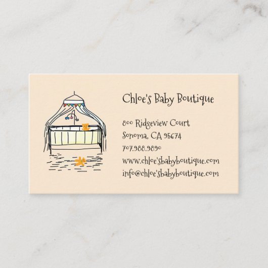 Carte De Visite Bébé mignon bébé Baby Boutique (Devant)
