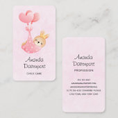 Carte De Visite Bébé mignon dans une couverture de coeur (Devant / Derrière)