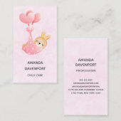 Carte De Visite Bébé mignon dans une couverture de coeur (Devant / Derrière)