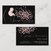 Carte De Visite Bébé Noir Doula Entraîneur de naissance Enceinte (Devant / Derrière)