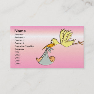 Carte De Visite Bébé nouveau-né - une livraison de cigogne de v