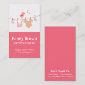 Carte De Visite Bébé rose et entreprises relatives d'enfants (Devant / Derrière)