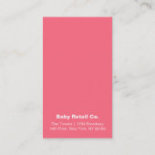 Carte De Visite Bébé rose et entreprises relatives d'enfants (Dos)
