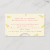 Carte De Visite Bébé rose maison boulangerie au gâteau au fromage (Dos)