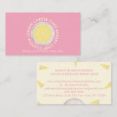 Carte De Visite Bébé rose maison boulangerie au gâteau au fromage (Devant / Derrière)