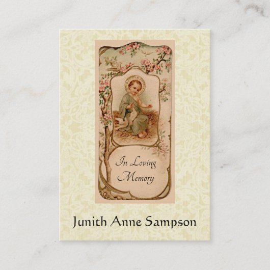 Carte De Visite Bébé saint commémoratif funèbre catholique Jésus (Devant)