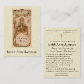 Carte De Visite Bébé saint commémoratif funèbre catholique Jésus (Devant / Derrière)