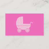 Carte De Visite Bébé Stroller. Rose clair et rose vif. (Dos)