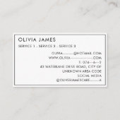 Carte De Visite Bébés mignons Soins de jour Nanny Baby Sitter (Dos)