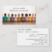 Carte De Visite Bébés mignons Soins de jour Nanny Baby Sitter (Devant / Derrière)