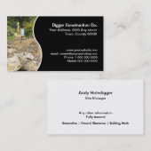 Carte De Visite Bêcheur sur le chantier rocheux (Devant / Derrière)