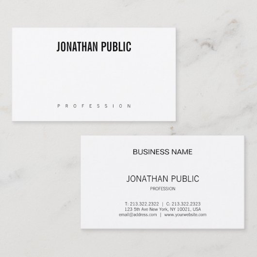 Carte De Visite Bed & Breakfast élégant Design moderne Professionn (Devant / Derrière)