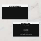 Carte De Visite Bed & Breakfast moderne élégant noir blanc Modèle (Devant / Derrière)