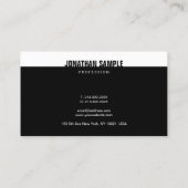 Carte De Visite Bed & Breakfast moderne élégant noir blanc Modèle (Dos)