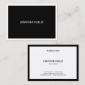 Carte De Visite Bed & Breakfast moderne élégant Noir et blanc Simp (Devant / Derrière)