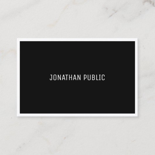 Carte De Visite Bed & Breakfast moderne élégante Noire Blanche Pla (Devant)