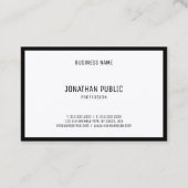 Carte De Visite Bed & Breakfast moderne élégante Noire Blanche Pla (Dos)