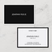 Carte De Visite Bed & Breakfast moderne élégante Noire Blanche Pla (Devant / Derrière)