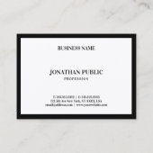 Carte De Visite Bed & Breakfast moderne noir et blanc Élégant mini (Dos)