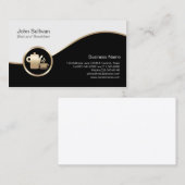 Carte De Visite Bed n Breakfast BusinessCard Gold Coffee Pot Icon (Devant / Derrière)