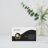Carte De Visite Bed n Breakfast BusinessCard Gold Coffee Pot Icon (Debout devant)