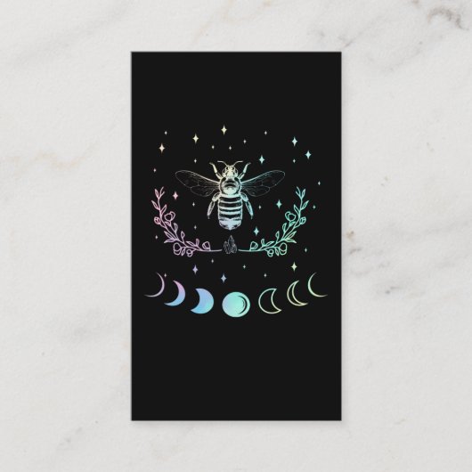 Carte De Visite Bee Crescent Moon Wicca Pastel Goth Insect Witchy (Devant)