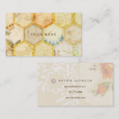 Carte De Visite Bee Gold Honeycomb Sweet Vip (Devant / Derrière)