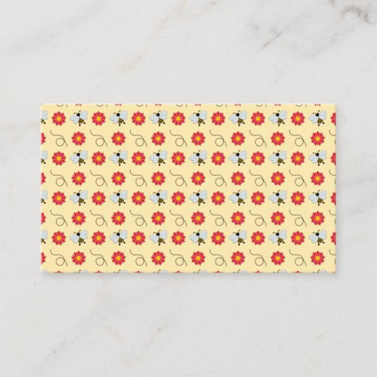 Carte De Visite Bee Honey And Flower (Devant)