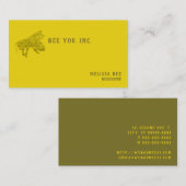 Carte De Visite Bee style Letterpress (Devant / Derrière)