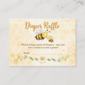 Carte De Visite Bee Theme Diaper Raffle Baby Shower (Devant)