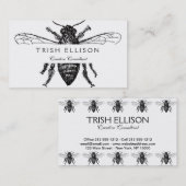 Carte De Visite Bee Worker Honey Black Bumblebee (Devant / Derrière)