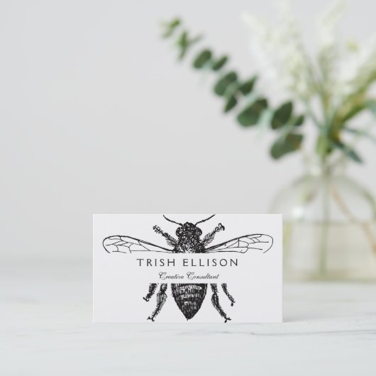 Carte De Visite Bee Worker Honey Black Bumblebee (Debout devant)