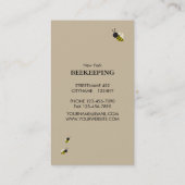Carte De Visite Beeehive et abeilles sur le brun vert de feuilles (Dos)