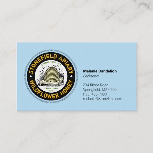 Carte De Visite Beehive Nom commercial Light Blue (Devant)