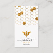 Carte De Visite Beekeeper Apiary Honey Bee Faux Gold Foi (Devant)