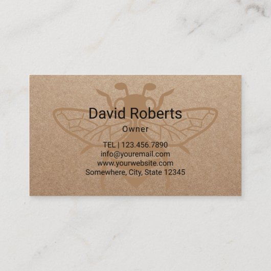 Carte De Visite Beekeeper Honey Bee Apiary Rustic Kraft (Dos)