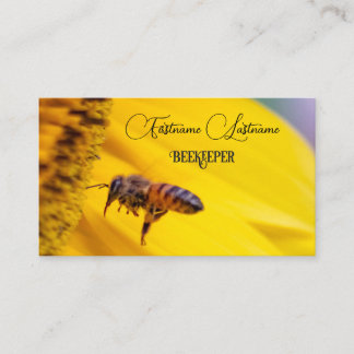 Carte De Visite Beekeeper Miel Apiariste miel abeille fleur jaune