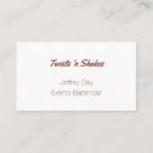Carte De Visite Beer Glass Bartender, Mixologist Business Card (Dos)