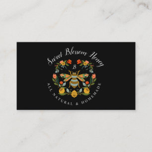 Carte De Visite Bees & Bloom Floral & Decorative Honey Bee Black