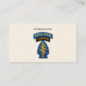 Carte De Visite Béets verts des forces spéciales (Dos)