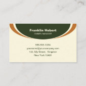 Carte De Visite Bége vert simple Jumelage Brown de la pelouse (Dos)